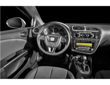 Seat Leon 01.2010 Kit de garniture de tableau de bord intérieur 3D Dash Trim Dekor 18-Parts - 1
