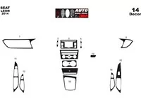 Seat Leon 01.2014 Kit de décoration de tableau de bord intérieur 3D Dash Trim Dekor 14-Parts - 2 Seat Leon 01.2014 Kit de décoration de tableau de bord intérieur 3D Dash Trim Dekor 14-Parts - 2