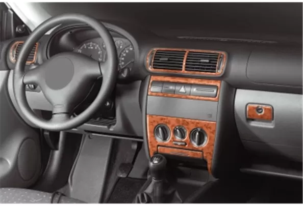 Seat Toledo-Leon 1M 01.99-03.04 Kit de garniture de tableau de bord intérieur 3D Dash Trim Dekor 15-Parts - 1 Seat Toledo-Leon 1M 01.99-03.04 Kit de garniture de tableau de bord intérieur 3D Dash Trim Dekor 15-Parts - 1