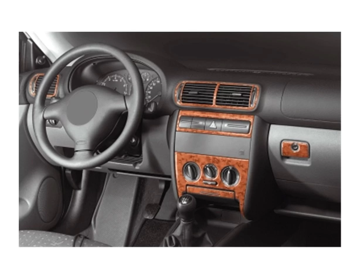 Seat Toledo-Leon 1M 01.99-03.04 Kit de garniture de tableau de bord intérieur 3D Dash Trim Dekor 15-Parts - 1