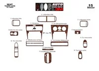 Seat Toledo-Leon 1M 01.99-03.04 Kit de garniture de tableau de bord intérieur 3D Dash Trim Dekor 15-Parts - 2 Seat Toledo-Leon 1M 01.99-03.04 Kit de garniture de tableau de bord intérieur 3D Dash Trim Dekor 15-Parts - 2