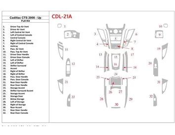 Cadillac CTS 2008-UP Volledige set interieur BD dashboardafwerkingsset - 1