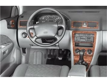 Skoda Octavia A4 1U 06.98-04.04 Kit de garniture de tableau de bord intérieur 3D Dash Trim Dekor 15-Parts - 1