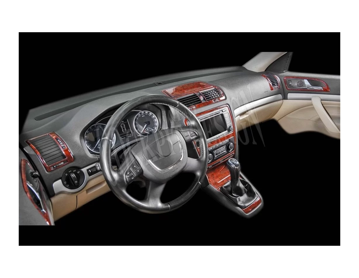 Skoda Octavia A5 1Z 09.2009 Inleg dashboard Interieurset aansluitend en pasgemaakt op he 11 -Teile - 1