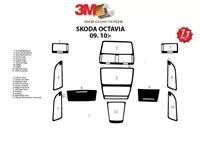 Skoda Octavia A5 1Z 09.2009 Kit de décoration intérieure 3D pour tableau de bord Dash Trim Dekor 11-Parts - 2 Skoda Octavia A5 1Z 09.2009 Kit de décoration intérieure 3D pour tableau de bord Dash Trim Dekor 11-Parts - 2