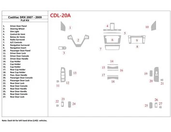 Cadillac SRX 2007-2009 volledige set interieur BD dash trim kit - 1