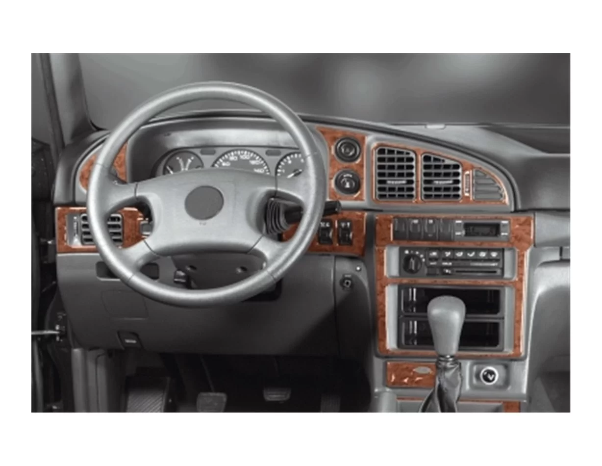 Ssangyong Musso 04.96-12.99 Kit de garniture de tableau de bord intérieur 3D Dash Trim Dekor 17-Parts - 1