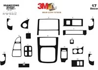 Ssangyong Musso 04.96-12.99 Kit de garniture de tableau de bord intérieur 3D Dash Trim Dekor 17-Parts - 2 Ssangyong Musso 04.96-12.99 Kit de garniture de tableau de bord intérieur 3D Dash Trim Dekor 17-Parts - 2