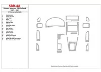 Subaru Impreza RS 1997-UP 4 portes, boîte de vitesses automatique, ensemble de 18 pièces Kit de garniture de tableau de bord int