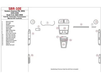 Subaru Impreza WRX 2005-2008 Ensemble complet, engrenage automatique, boîte de vitesses manuelle AC Control Interior BD Dash Tri