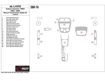 Boîte de vitesses manuelle Subaru Impreza/WRX 2002-2004, kit de garniture de tableau de bord BD intérieur à commande automatique