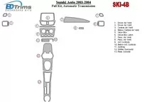 Suzuki Aerio 2003-2004 Ensemble complet, kit de garniture de tableau de bord intérieur BD à engrenage automatique - 1