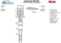 Suzuki Aerio 2003-2004 Volledige set, handgeschakelde versnellingsbak Interieur BD Dash Trim Kit - 1