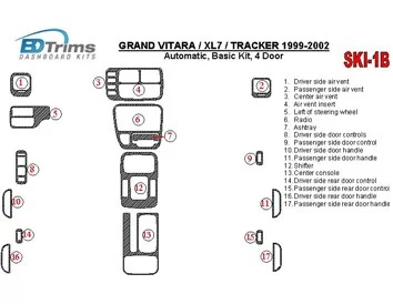 Suzuki Grand Vitara 1999-2002 Suzuki Gr Vitara/XL7,1999-UP, Boîte de vitesses automatique, Ensemble de base, 4 portes Intérieur 