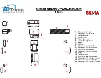 Suzuki Grand Vitara 1999-2002 Suzuki Gr? Vitara/XL7,1999-UP, automatische versnellingsbak, volledige set, 4 deuren interieur BD 