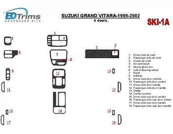 Suzuki Grand Vitara 1999-2002 Suzuki Gr Vitara/XL7,1999-UP, automatische versnellingsbak, volledige set, 4 deuren interieur BD 