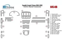 Suzuki Grand Vitara 2003-2005 Full Set, Manual Gear Box Interior BD Dash Trim Kit - 1 - Interior Dash Trim Kit Suzuki Grand Vitara 2003-2005 Full Set, Manual Gear Box Interior BD Dash Trim Kit - 1 - Interior Dash Trim Kit