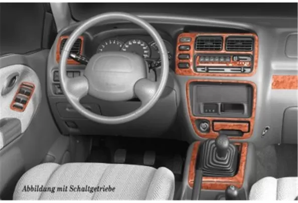 Suzuki Grand vitara 4x4 03.98-08.05 Kit de garniture de tableau de bord intérieur 3D Dash Trim Dekor 16-Parts - 1 Suzuki Grand vitara 4x4 03.98-08.05 Kit de garniture de tableau de bord intérieur 3D Dash Trim Dekor 16-Parts - 1