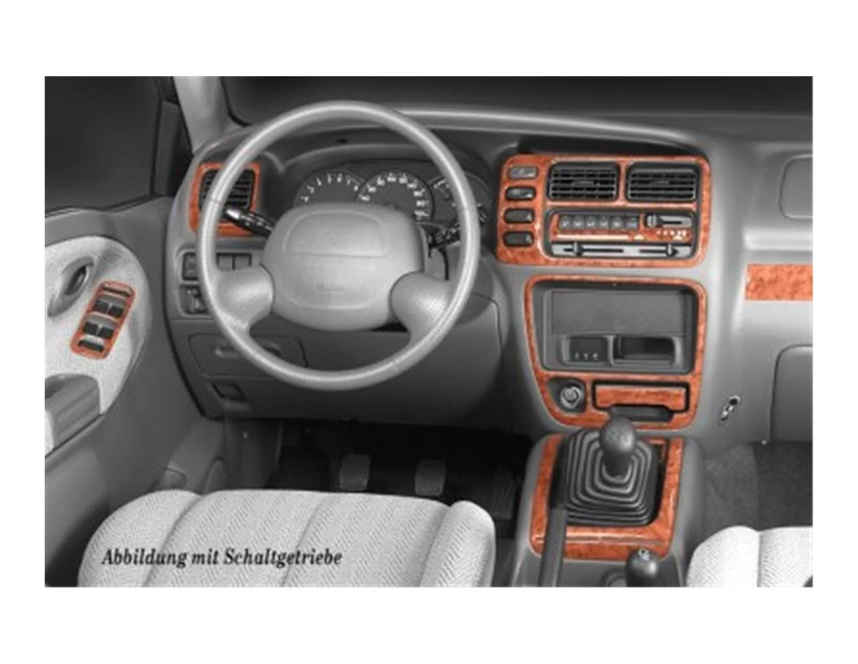 Suzuki Grand vitara 4x4 03.98-08.05 Kit de garniture de tableau de bord intérieur 3D Dash Trim Dekor 16-Parts - 1