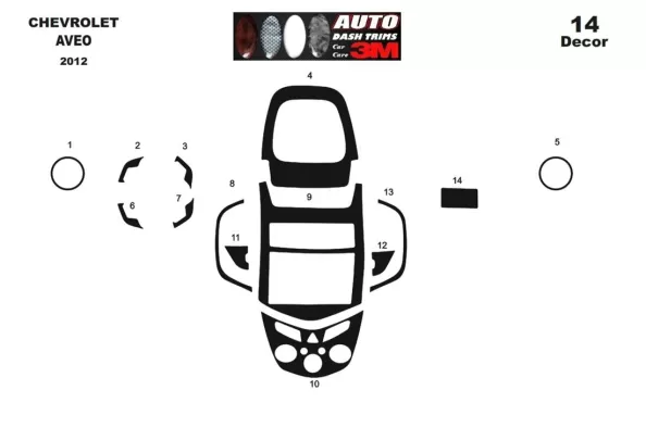 Chevrolet Aveo 2012 3D Interior Dashboard Trim Kit Dash Trim Dekor 14-Parts - 1 - Interior Dash Trim Kit Chevrolet Aveo 2012 3D Interior Dashboard Trim Kit Dash Trim Dekor 14-Parts - 1 - Interior Dash Trim Kit