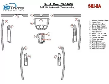 Suzuki Reno 2005-UP Ensemble complet, kit de garniture de tableau de bord intérieur BD à engrenage automatique - 1
