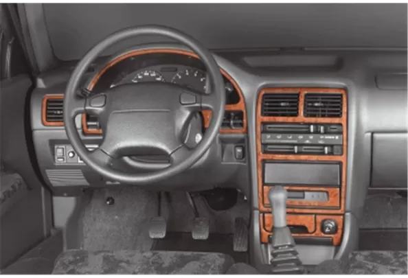 Suzuki Swift 09.91-11.96 Kit de garniture de tableau de bord intérieur 3D Dash Trim Dekor 8-Parts - 1 Suzuki Swift 09.91-11.96 Kit de garniture de tableau de bord intérieur 3D Dash Trim Dekor 8-Parts - 1