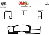 Suzuki Wagon R 10.97-09.00 Kit de garniture de tableau de bord intérieur 3D Dash Trim Dekor 4-Parts - 2 Suzuki Wagon R 10.97-09.00 Kit de garniture de tableau de bord intérieur 3D Dash Trim Dekor 4-Parts - 2