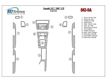 Suzuki XL7 2007-UP Kit complet de garnitures de tableau de bord intérieur BD - 1