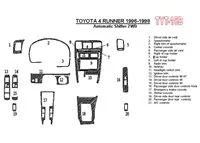 Toyota 4 Runner 1996-1998 Automatic Gearbox, 2WD, 21 Parts set Interior BD Dash Trim Kit - 1 - Interior Dash Trim Kit Toyota 4 Runner 1996-1998 Automatic Gearbox, 2WD, 21 Parts set Interior BD Dash Trim Kit - 1 - Interior Dash Trim Kit