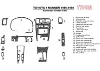 Toyota 4 Runner 1996-1998 Automatic Gearbox, 4WD, 21 Parts set Interior BD Dash Trim Kit - 1 - Interior Dash Trim Kit Toyota 4 Runner 1996-1998 Automatic Gearbox, 4WD, 21 Parts set Interior BD Dash Trim Kit - 1 - Interior Dash Trim Kit