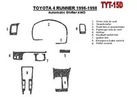 Boîte de vitesses automatique Toyota 4 Runner 1996-1998, 4 roues motrices, conformité OEM, kit de garniture de tableau de bord i
