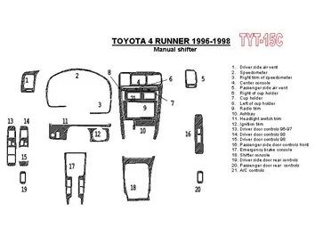Boîte de vitesses manuelle Toyota 4 Runner 1996-1998, kit de garniture de tableau de bord intérieur BD 21 pièces - 1