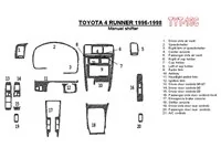 Boîte de vitesses manuelle Toyota 4 Runner 1996-1998, kit de garniture de tableau de bord intérieur BD 21 pièces - 1