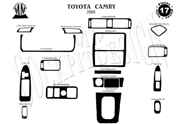 Toyota Camry 01.03-12.06 3D Interior Dashboard Trim Kit Dash Trim Dekor 18-Parts - 1 - Interior Dash Trim Kit Toyota Camry 01.03-12.06 3D Interior Dashboard Trim Kit Dash Trim Dekor 18-Parts - 1 - Interior Dash Trim Kit