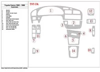 Toyota Camry 1992-1996 Automatische Versnellingsbak, 14 Onderdelen set Interieur BD Dash Trim Kit - 1 Toyota Camry 1992-1996 Automatische Versnellingsbak, 14 Onderdelen set Interieur BD Dash Trim Kit - 1