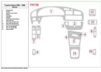 Toyota Camry 1992-1996 Handgeschakelde Versnellingsbak, 14 Onderdelen set Interieur BD Dash Trim Kit - 1 Toyota Camry 1992-1996 Handgeschakelde Versnellingsbak, 14 Onderdelen set Interieur BD Dash Trim Kit - 1
