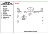 Toyota Camry 2002-2004 Basic Set, Met NAVI-systeem, Zonder OEM Interieur BD Dash Trim Kit - 1