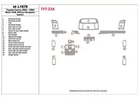 Toyota Camry 2002-2004 Basic Set, Zonder NAVI-systeem, Zonder OEM Interieur BD Dash Trim Kit - 1