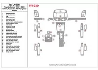 Toyota Camry 2002-2004 Volledige set, automatische versnelling, met NAVI-systeem, zonder OEM interieur BD Dash Trim Kit - 1