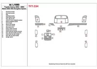 Toyota Camry 2002-2004 OEM-naleving, met NAVI-systeem Interieur BD Dash Trim Kit - 1