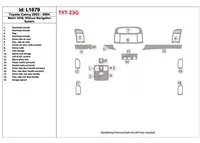 Toyota Camry 2002-2004 OEM-naleving, zonder NAVI-systeem Interieur BD Dash Trim Kit - 1