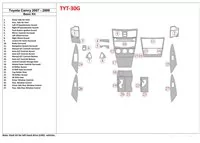 Toyota Camry 2007-2010 Basic Set Interior BD Dash Trim Kit - 1 - Interior Dash Trim Kit