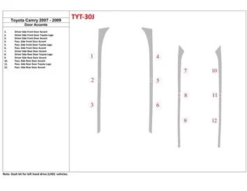 Toyota Camry 2007-2010 Deuren inzetstukken Interieur BD Dash Trim Kit - 1