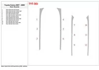 Toyota Camry 2007-2010 Deuren inzetstukken Interieur BD Dash Trim Kit - 1