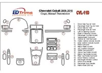 Chevrolet Cobalt 2005-UP Coupé, Kit de garnitures de tableau de bord intérieur BD pour boîte de vitesses manuelle - 1 Chevrolet Cobalt 2005-UP Coupé, Kit de garnitures de tableau de bord intérieur BD pour boîte de vitesses manuelle - 1