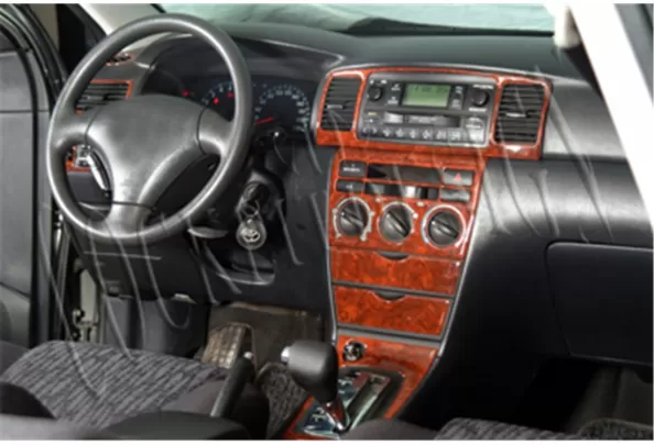 Toyota Corolla 03.02-05.04 Kit de garniture de tableau de bord intérieur 3D Dash Trim Dekor 18-Parts - 1 Toyota Corolla 03.02-05.04 Kit de garniture de tableau de bord intérieur 3D Dash Trim Dekor 18-Parts - 1
