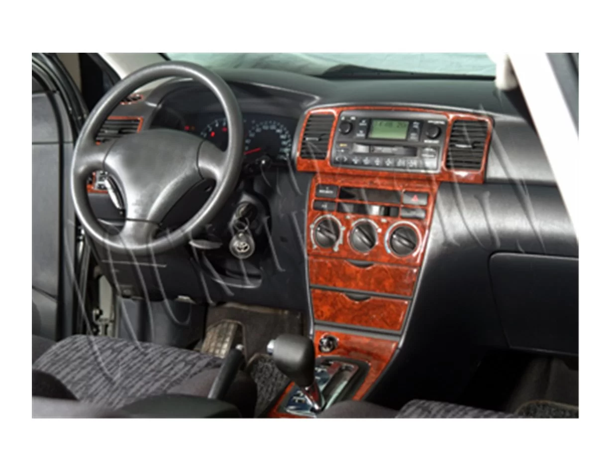 Toyota Corolla 03.02-05.04 Kit de garniture de tableau de bord intérieur 3D Dash Trim Dekor 18-Parts - 1