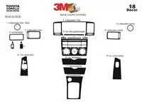 Toyota Corolla 03.02-05.04 Kit de garniture de tableau de bord intérieur 3D Dash Trim Dekor 18-Parts - 2 Toyota Corolla 03.02-05.04 Kit de garniture de tableau de bord intérieur 3D Dash Trim Dekor 18-Parts - 2