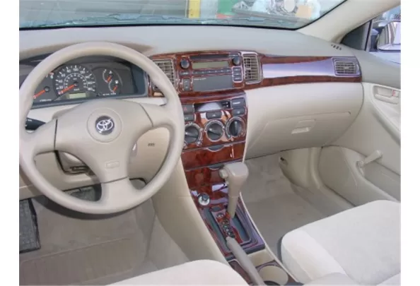 Toyota Corolla 06.04-08.07 Kit de garniture de tableau de bord intérieur 3D Dash Trim Dekor 19-Parts - 1 Toyota Corolla 06.04-08.07 Kit de garniture de tableau de bord intérieur 3D Dash Trim Dekor 19-Parts - 1