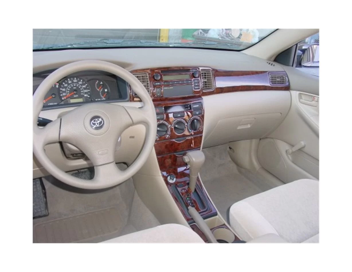 Toyota Corolla 06.04-08.07 Kit de garniture de tableau de bord intérieur 3D Dash Trim Dekor 19-Parts - 1